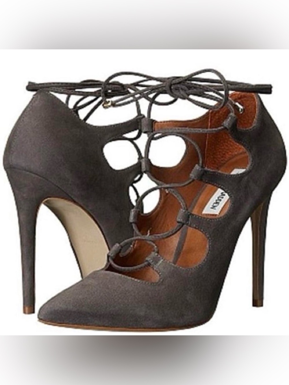 Steve Madden Charcoal Lace-Up Pointed Toe Heels